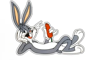 Bugs Bunny Eating Red Carrot Vinyl Sticker