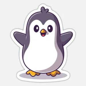 Cute Penguin Cartoon Sticker